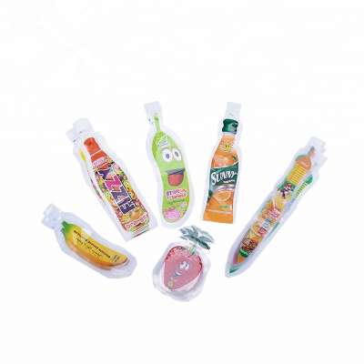 juice packaging injection pouch strong sealing not leakable custom sword shape plastic bag