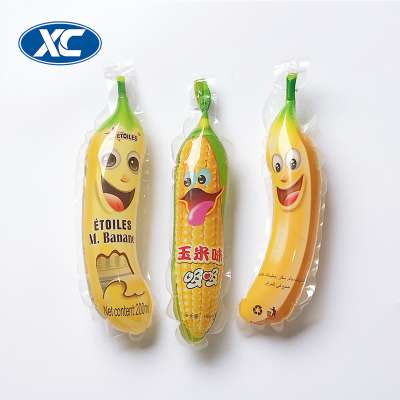 banana shape customized reusable drink packaging plastic bag