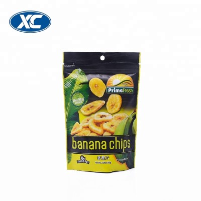 stand up plastic customizable packaging banana chips dry fruit bags with zipper